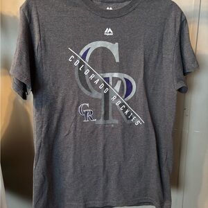 Majestic Gray Colorado Rockies T-Shirt